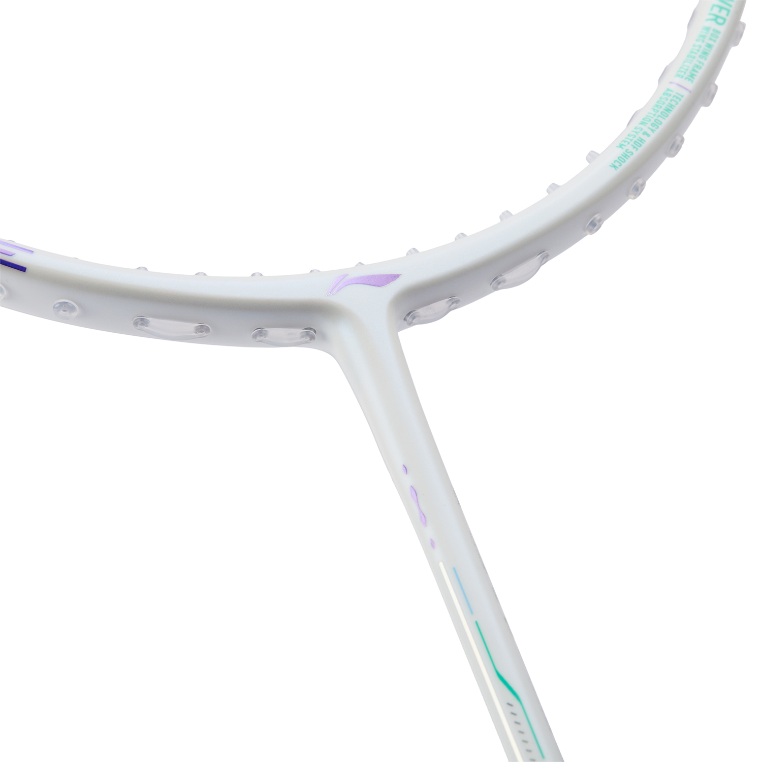Badmintonracket AXFORCE 80 (5U) white unstrung - AYPV035-5