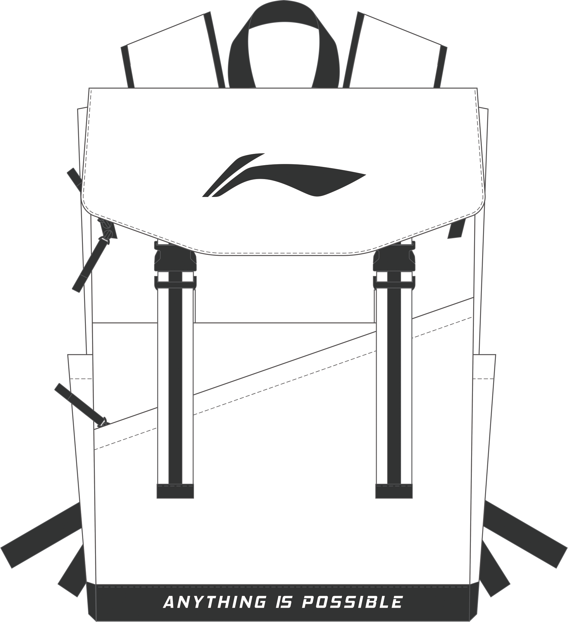 Li-Ning Rucksack Professional Design - ABSW225-2 Weißschwarz