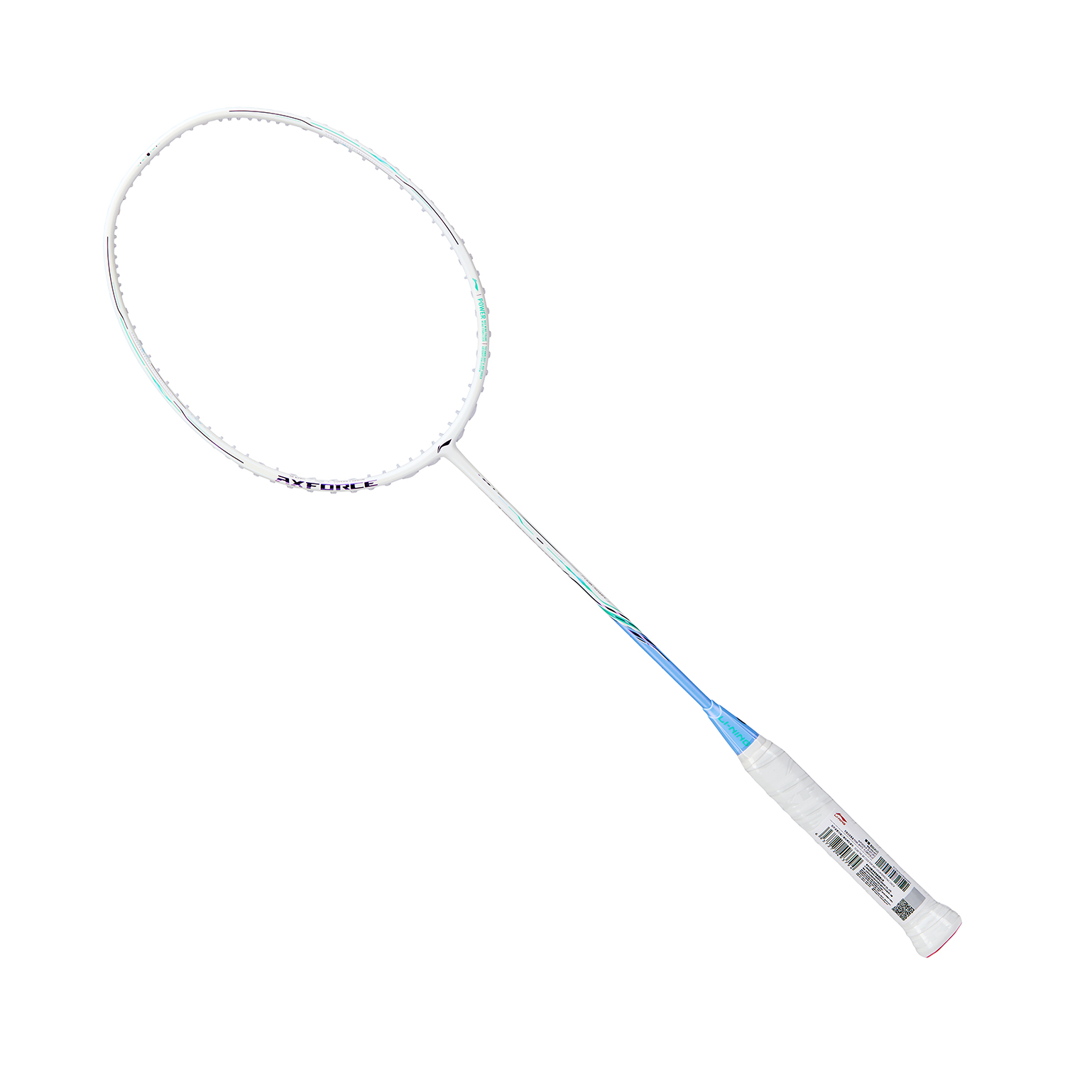 Badmintonracket AXFORCE 80 (5U) white unstrung - AYPV035-5