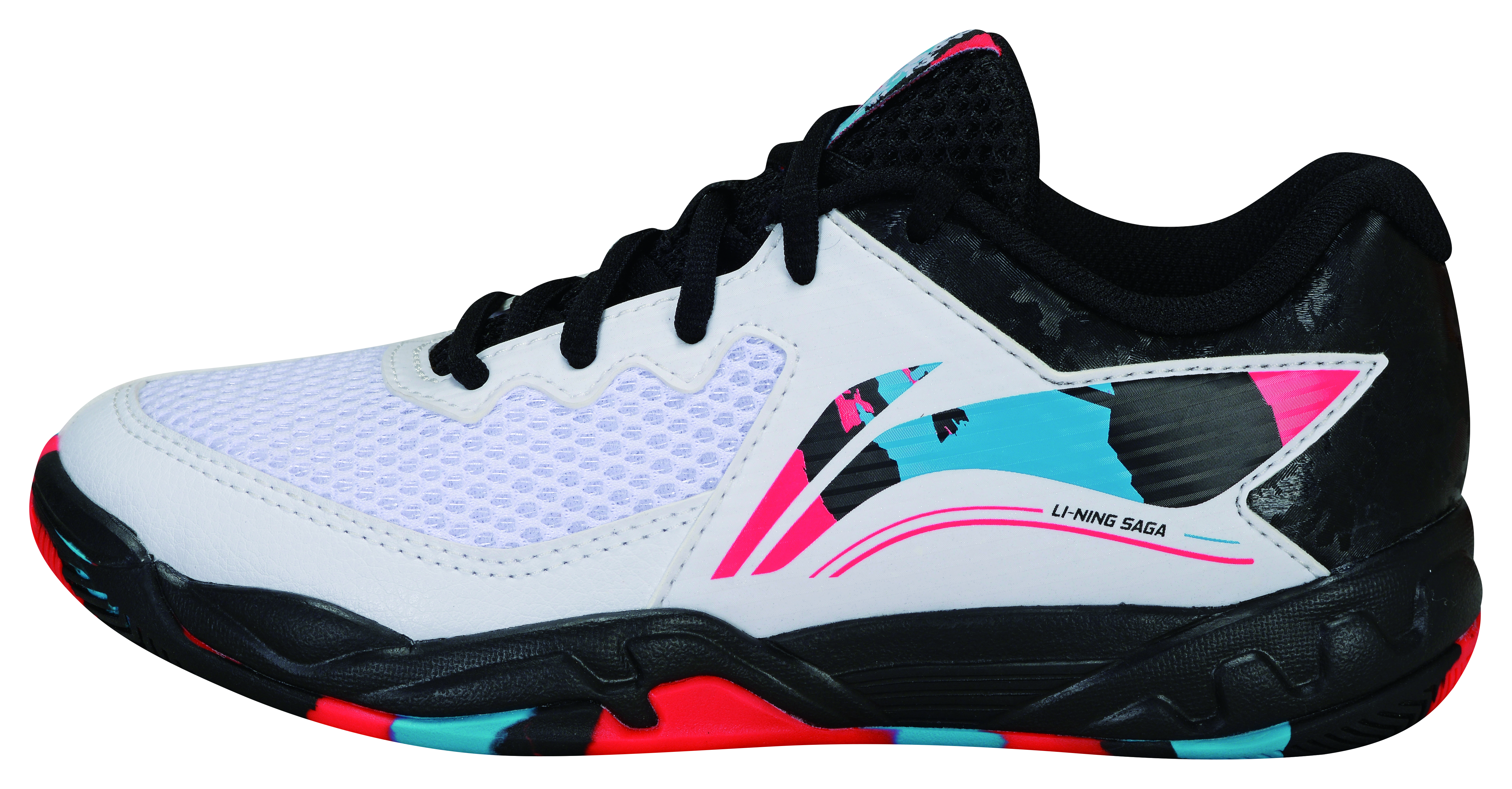 Kinder Badmintonschuh "Saga II Lite JR" weiß-schwarz-rot - AYTT008-1 EU 31 2/3 - US 1 - 190mm