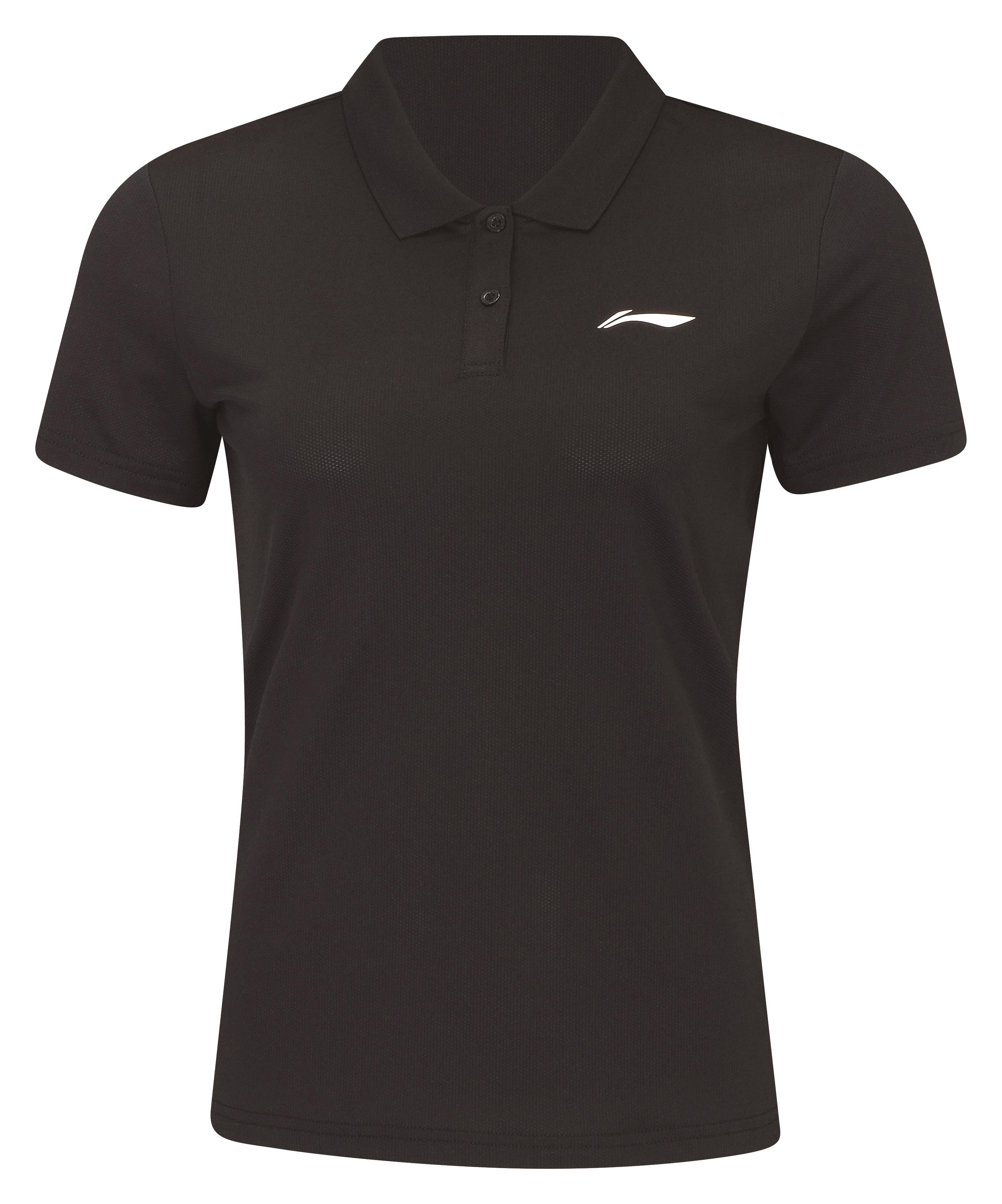 Women Sports Polo Shirt Team-Line Black - APLR126-3