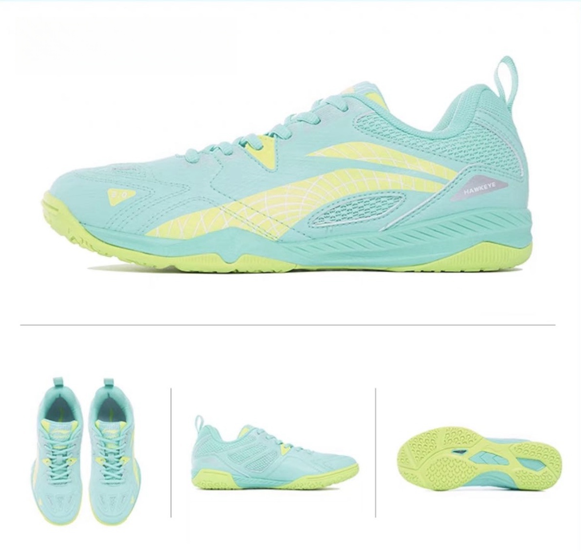 Unisex Table Tennis Competition/Training shoe Hawk Eye 2.0 - green - APTT005-4 EU 46 1/3 = US 12