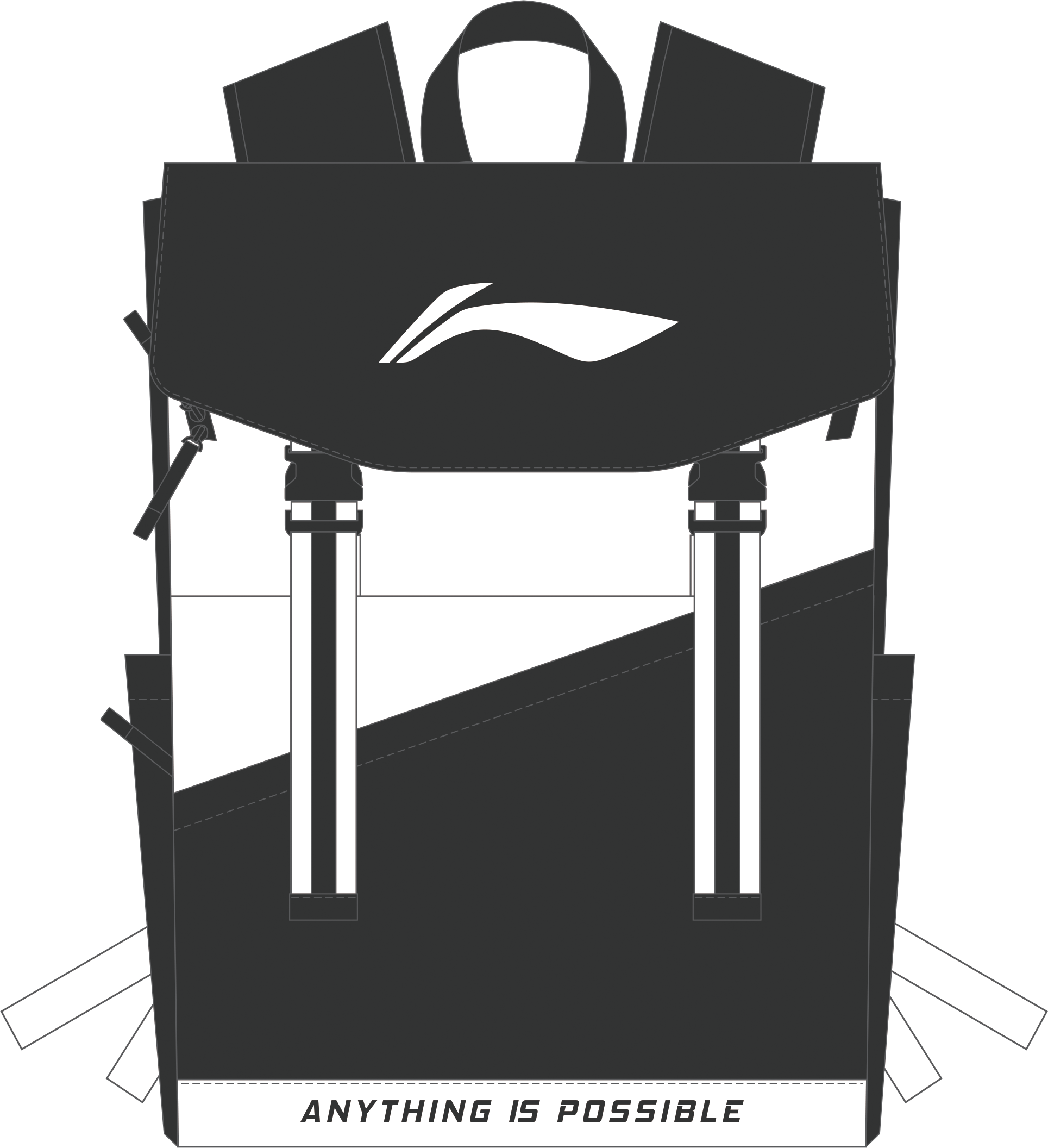 Li-Ning Rucksack Professional Design - ABSW225-2 Weißschwarz