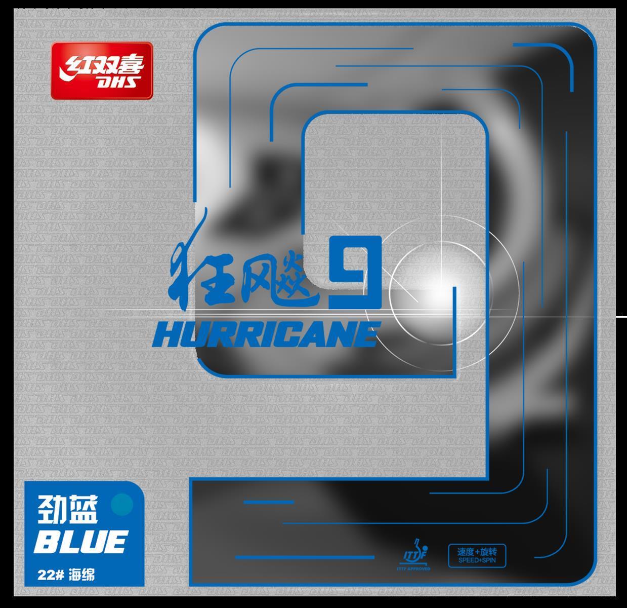 H9-B-DHS Hurricane 9 2,15mm Hard 39 Rubber blue DXDS020-6