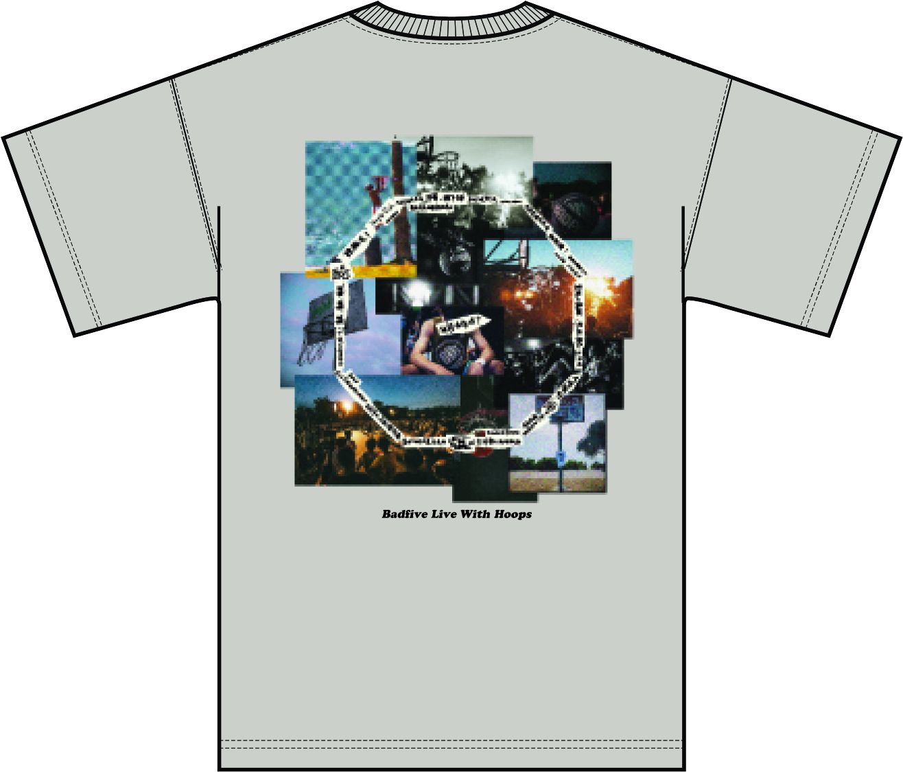 Unisex Basketball T-Shirt "BADFIVE" No-War light grey - AHST281-3 5XL = 4XL EU
