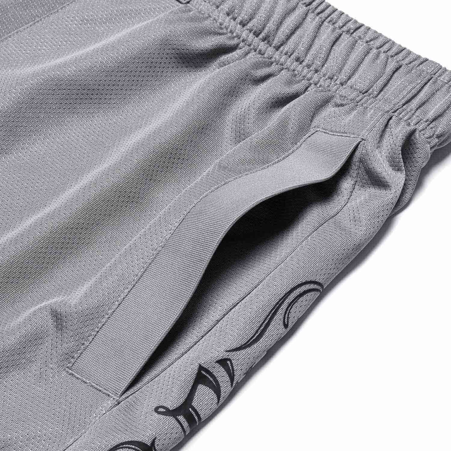 Unisex Basketball-Short "Anti-Warrior" Badfive BIG Grey-Black - AAPT045-9 5XL = 4XL EU