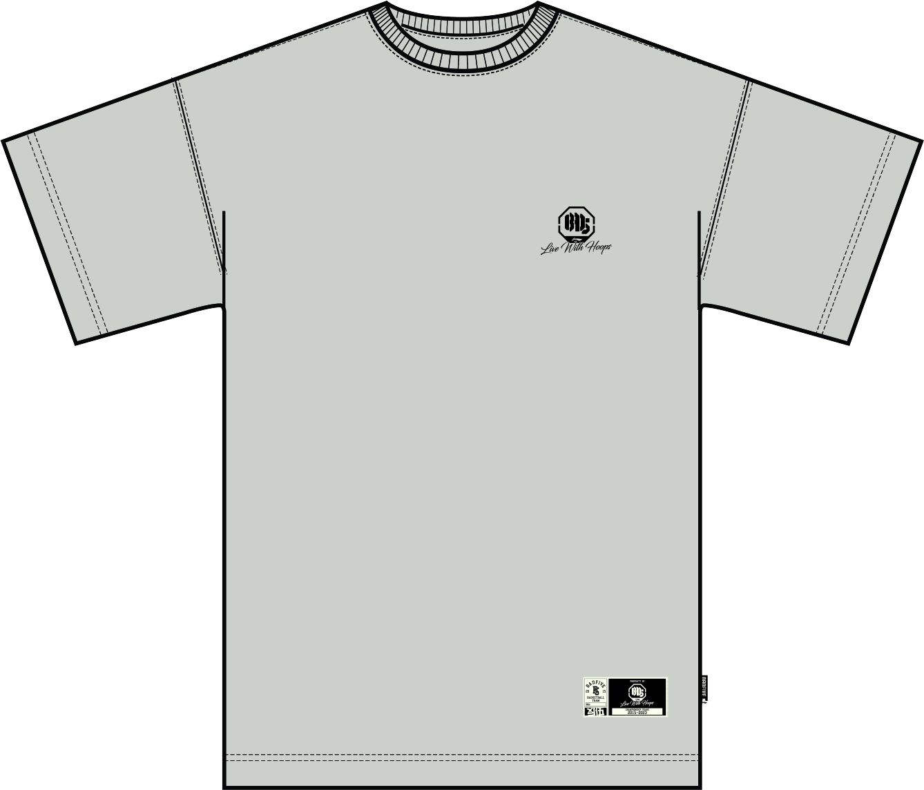 Unisex Basketball T-Shirt "BADFIVE" No-War light grey - AHST281-3 5XL = 4XL EU