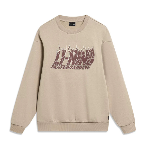 Unisex Skateboard Casual Sweater "LN FIRE" beige - AWDT949-4